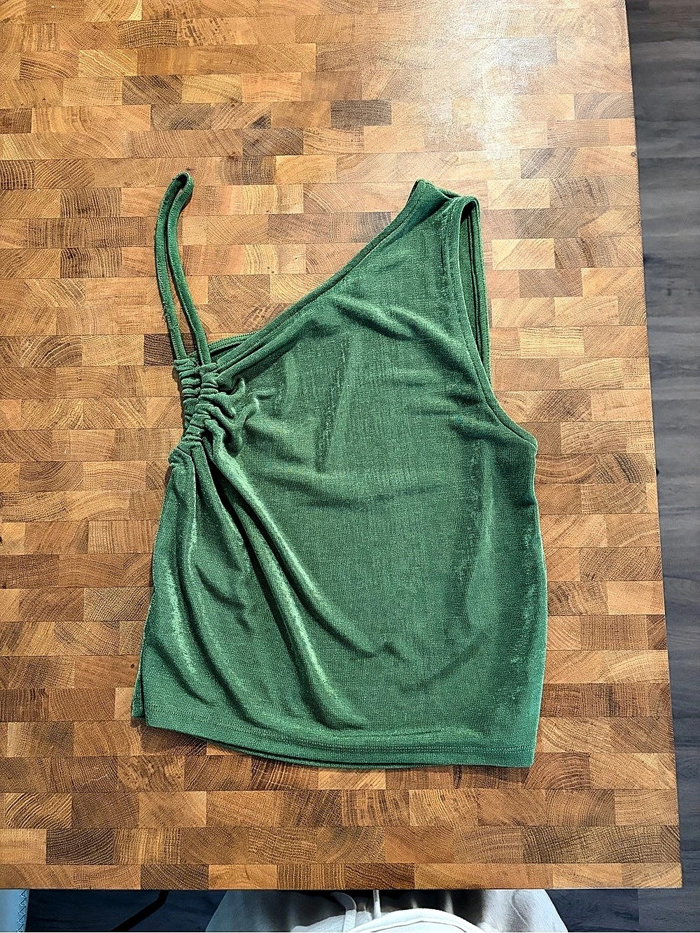 MNG Ruched Green Tank Top Size Medium